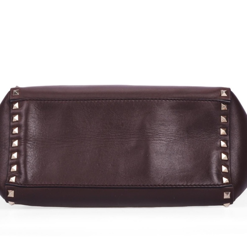 Valentino Garavani Rockstud Double Handle Tote - Soft Calfskin Leather - (Rubin) - Picture 3 of 9